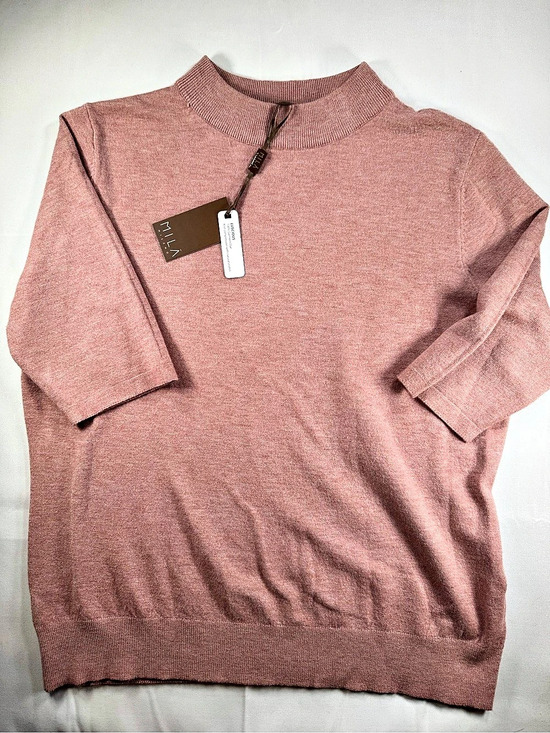 Mila milano Sweaters - MILA Milano Mock Neck Sweater in Pink Size Medium NWT